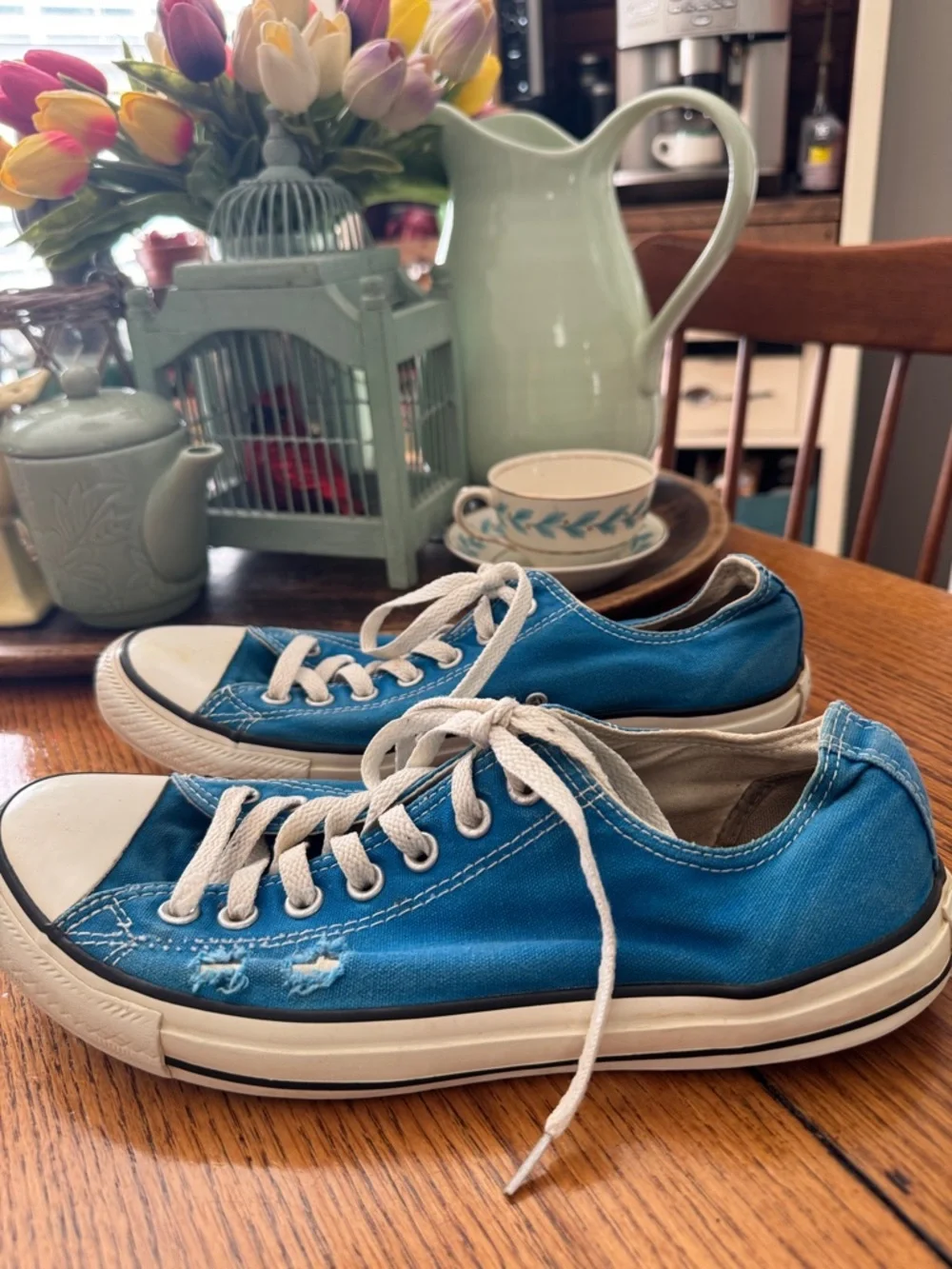 Converse Chuck Taylors Low Top Unisex All Star Sneakers Blue  - Men’s Size 9 - Picture 4 of 6